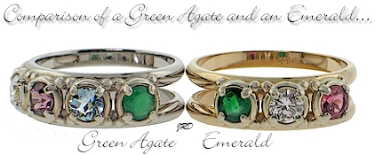 May birthstone options for rings in this mother collection- green agate or emerald