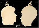 Classic head charms in 14k gold.