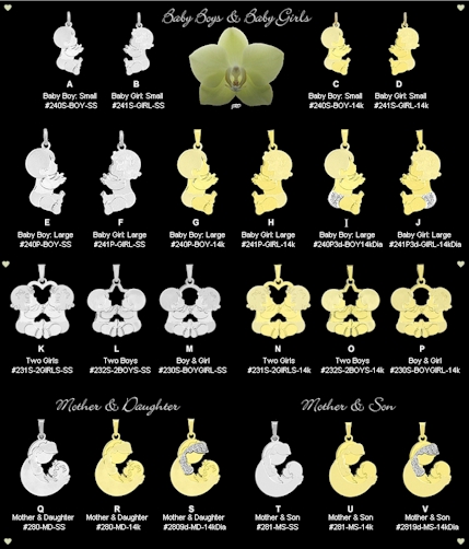 A wonderful collection of baby charms and pendants.