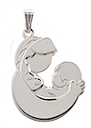 Mom and son pendant in sterling silver. 