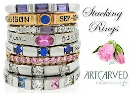 Artcarved Celebrations of Life stacking rings. 