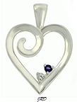Heart pendant with birthstones.