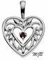 Sterling silver heart pendant #83263