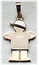 Boy design pendant with white shirt- HUGS pose.