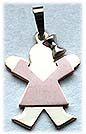 Mother's Pendant- Girl with pink dress- JOY pose.